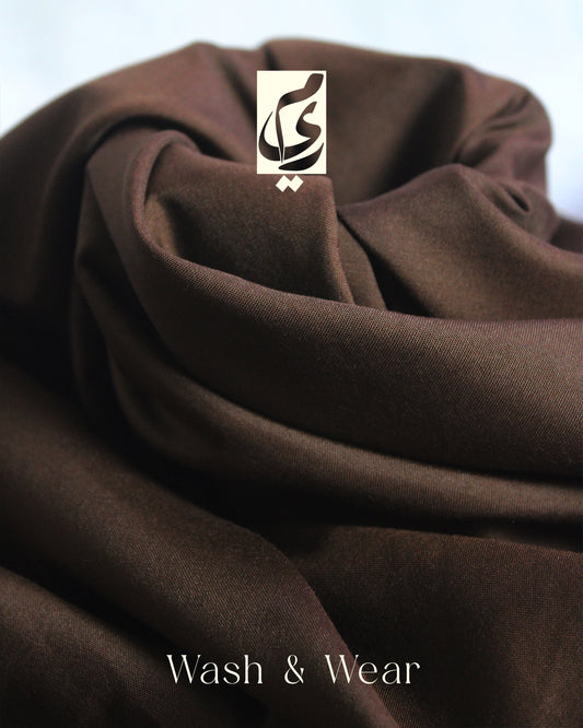 Meer-e-Khaas Premium Rich Mocha Brown Men’s Unstitched Paki Suit – Four Season Wash & Wear