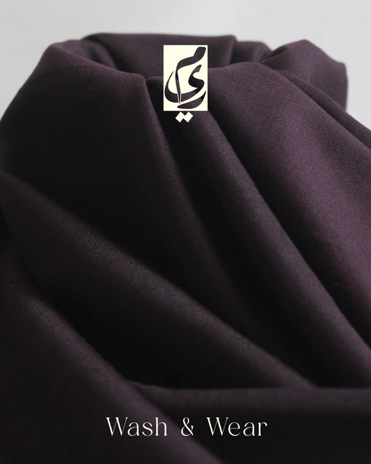 Meer-e-Khaas Premium Plum Color Men’s Unstitched Paki Suit – Four Season Wash & Wear Fabric